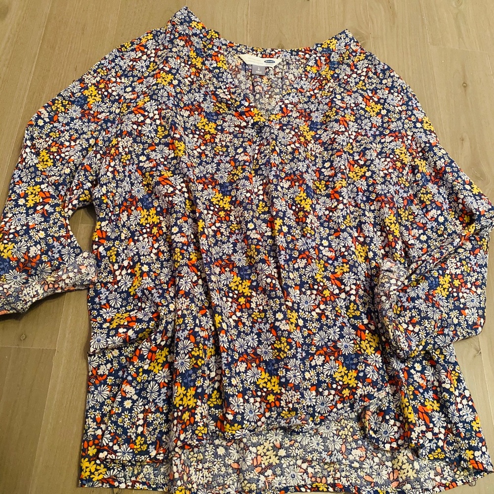 Colorful boho top casual or dressy.